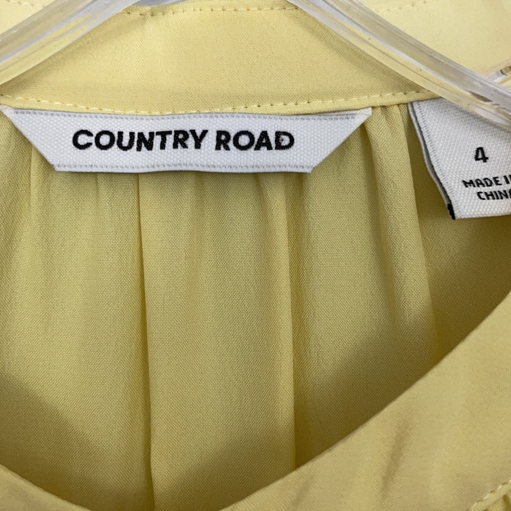 Country Road Yellow Silk/Viscose Blouse Size 4 - Picture 2 of 7